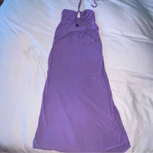 Tbags Los Angeles Maxi halter cotton slip dress long stretch XS cut pink Barbie